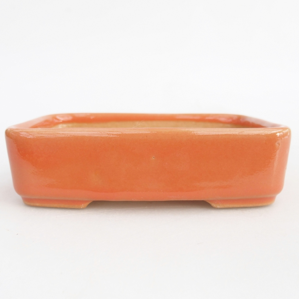 Bonsaischale aus Keramik 12,5 x 9,5 x 3,5 cm, orange
