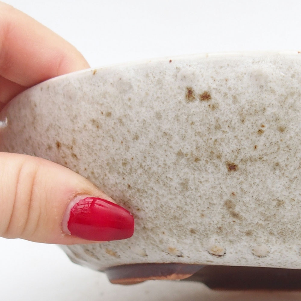 Bonsaischale aus Keramik 17,5 x 17,5 x 4,5 cm, Farbe weiß