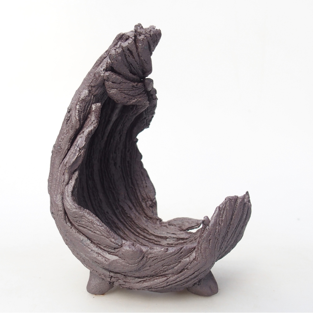 Keramikschale 9,5 x 8 x 11,5 cm , Metallic-Farbe