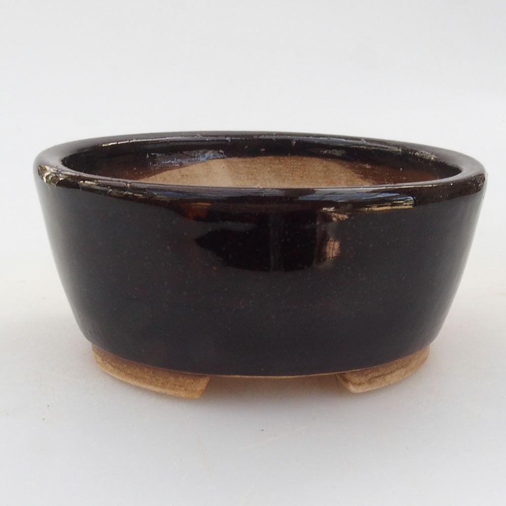 Bonsaischale aus Keramik 10 x 8,5 x 4 cm, braun