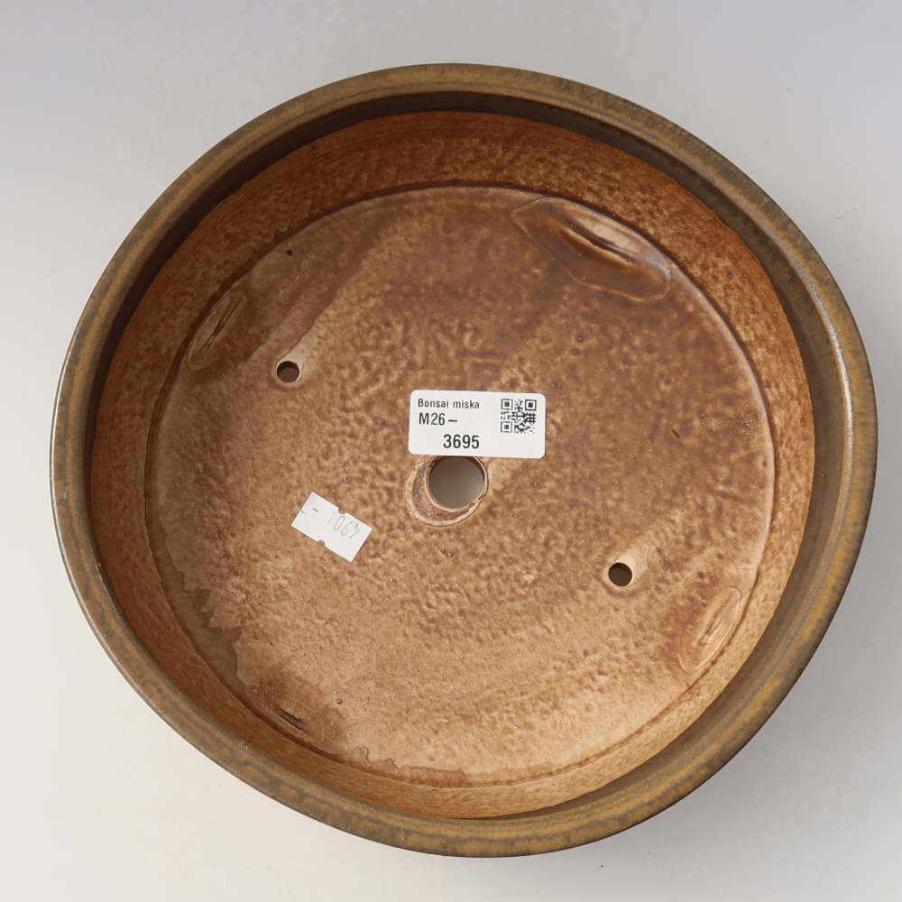 Bonsaischale aus Keramik 21,5 x 21,5 x 6 cm, braun