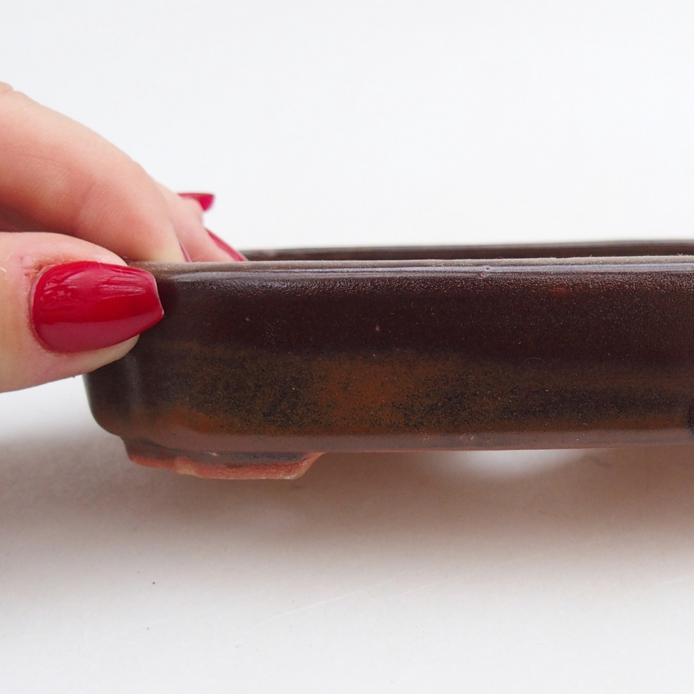 Bonsaischale aus Keramik 13 x 9 x 3 cm, braun