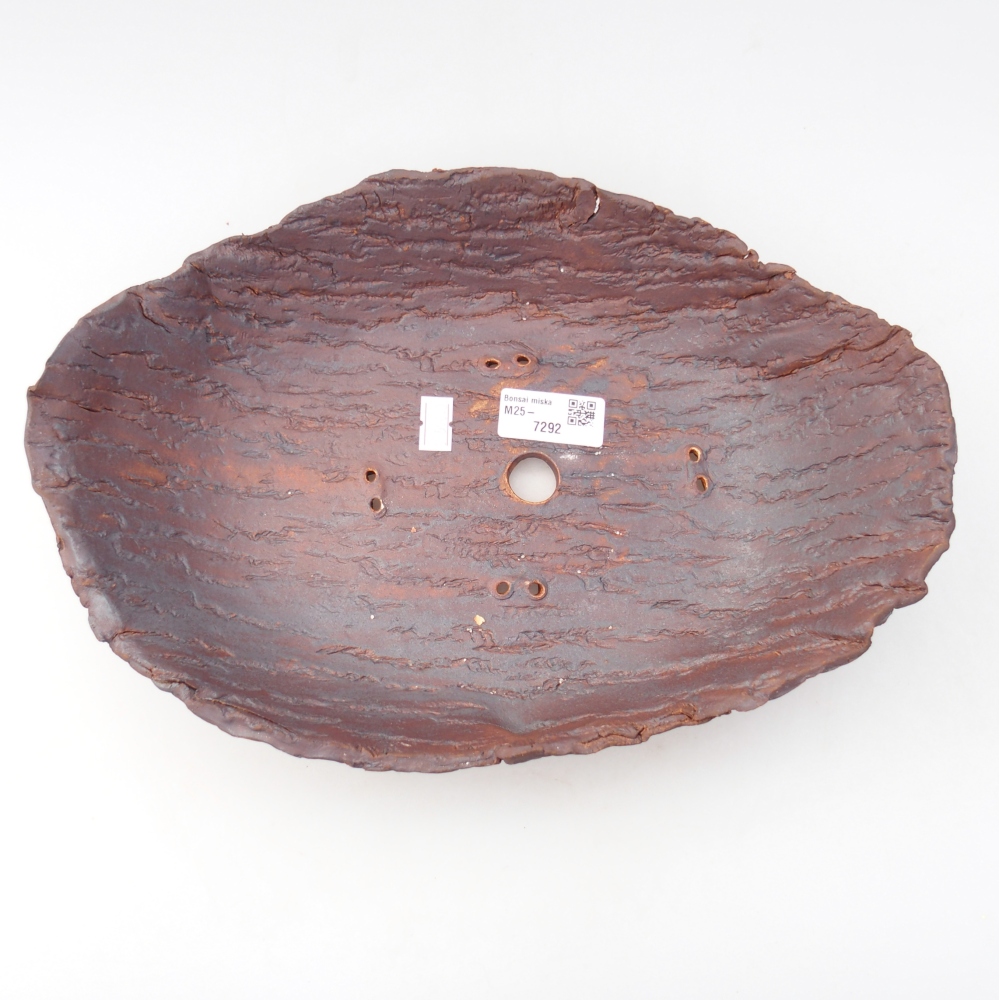 Keramikschale 31 x 21 x 7,5 cm , Farbe braun