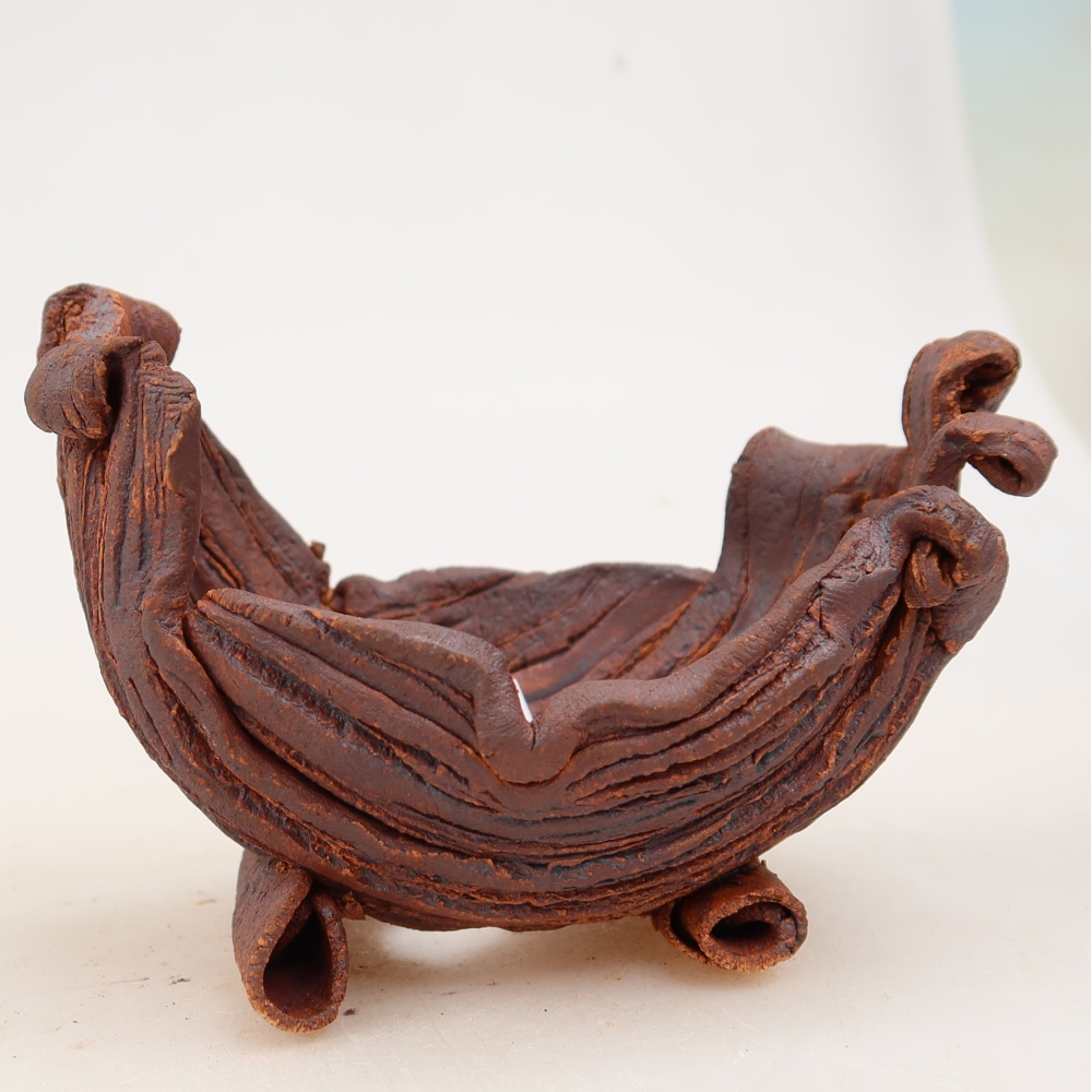 Keramikschale  10 x 7,5 x 7 cm, Farbe: braun