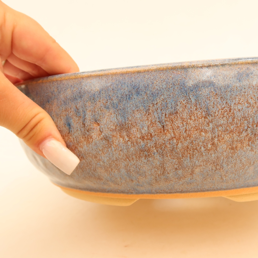 Keramik-Bonsai-Schale 26,5 x 26,5 x 7,5 cm, Farbe: Blau