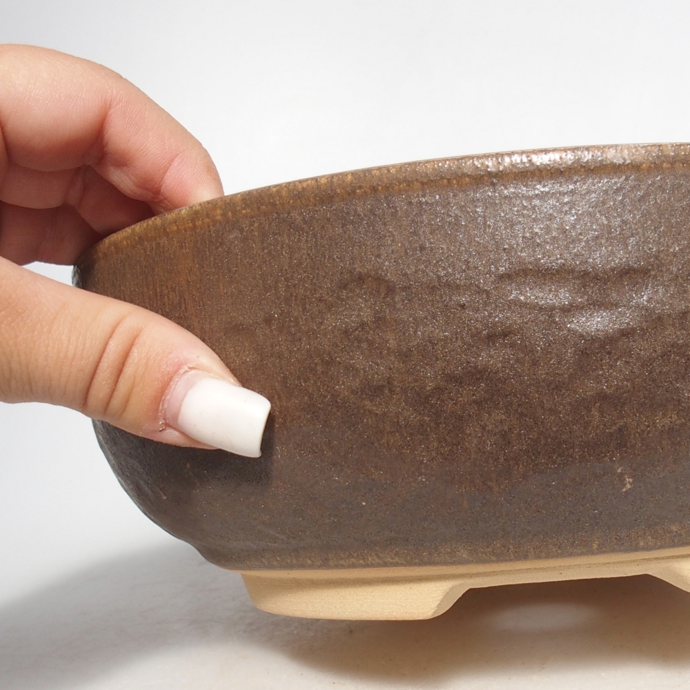 Bonsaischale aus Keramik 21 x 21 x 7,5 cm, braun