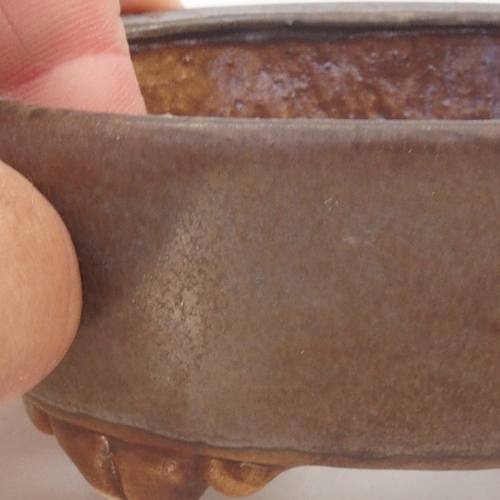 Bonsaischale aus Keramik 10 x 8,5 x 4 cm, braun