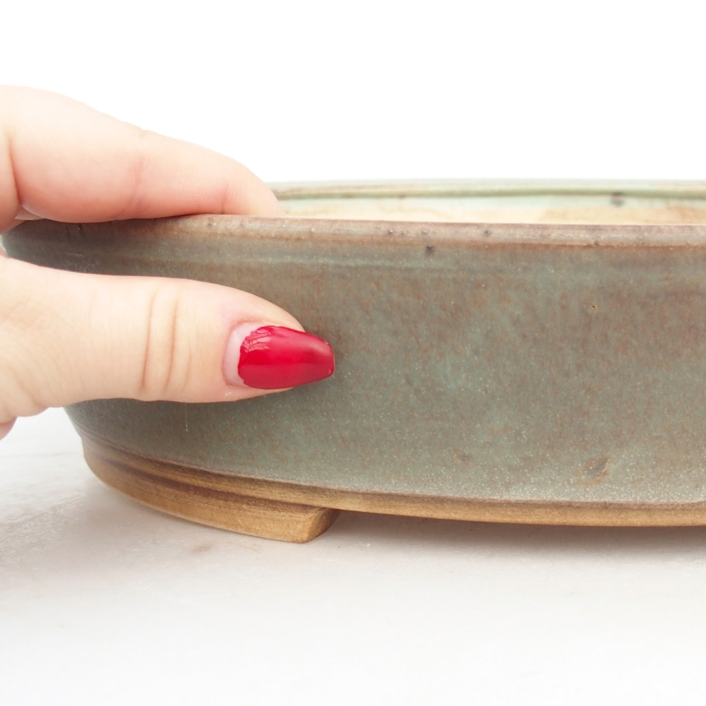 Bonsaischale aus Keramik 28,5 x 25 x 6 cm, grün