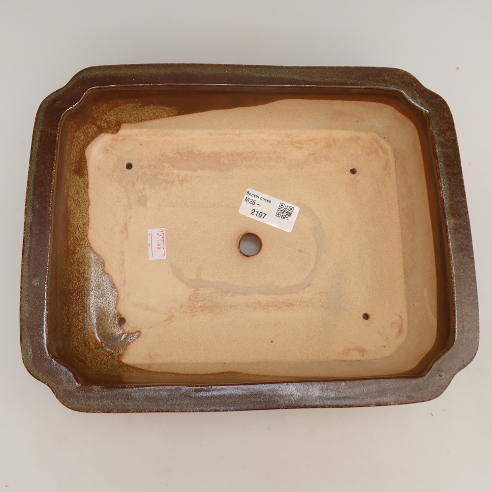 Keramik-Bonsai-Schale 27,5 x 21,5 x 7 cm, Farbe: Braun