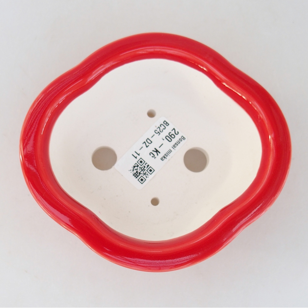 Bonsaischale aus Keramik 13 x 12 x 5 cm, Farbe rot