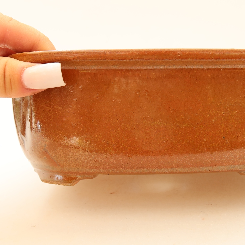 Bonsaischale aus Keramik 23 x 19 x 7 cm, braun