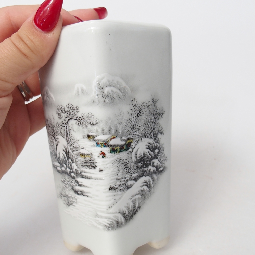 Bonsaischale aus Keramik 5,5 x 5,5 x 12 cm, Farbe weiß