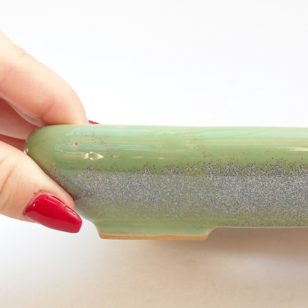 Bonsaischale aus Keramik 16,5 x 13,5 x 3,5 cm, grün