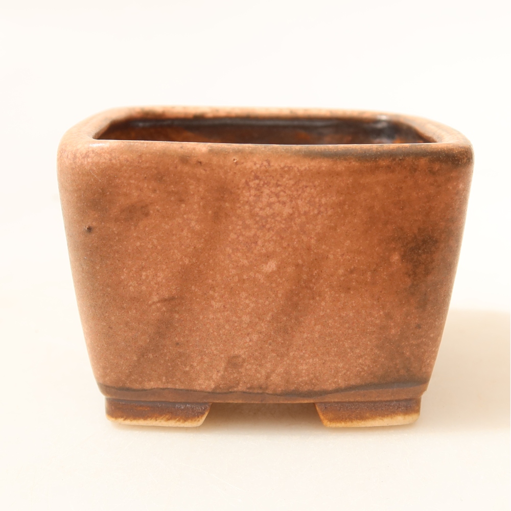 Keramik-Bonsai-Schale, 6,5 × 6,5 × 4,5 cm, Farbe: Rosa