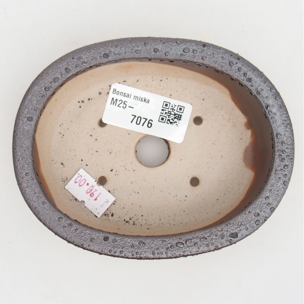 Bonsaischale aus Keramik 12 x 9,5 x 3,5 cm, metallfarben
