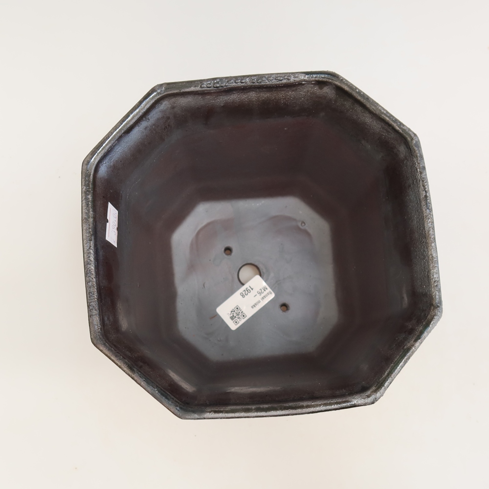 Keramik-Bonsai-Schale 17,5 x 17,5 x 15,5 cm, metallfarben