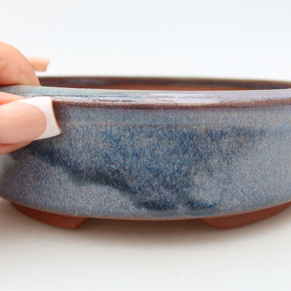 Keramik-Bonsai-Schale, 14,5 x 14,5 x 5 cm, Farbe: Blau