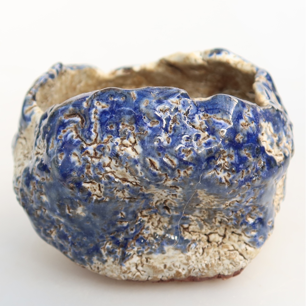 Keramikschale  7,5 x 8 x 5,5 cm, Farbe: blau-weiß