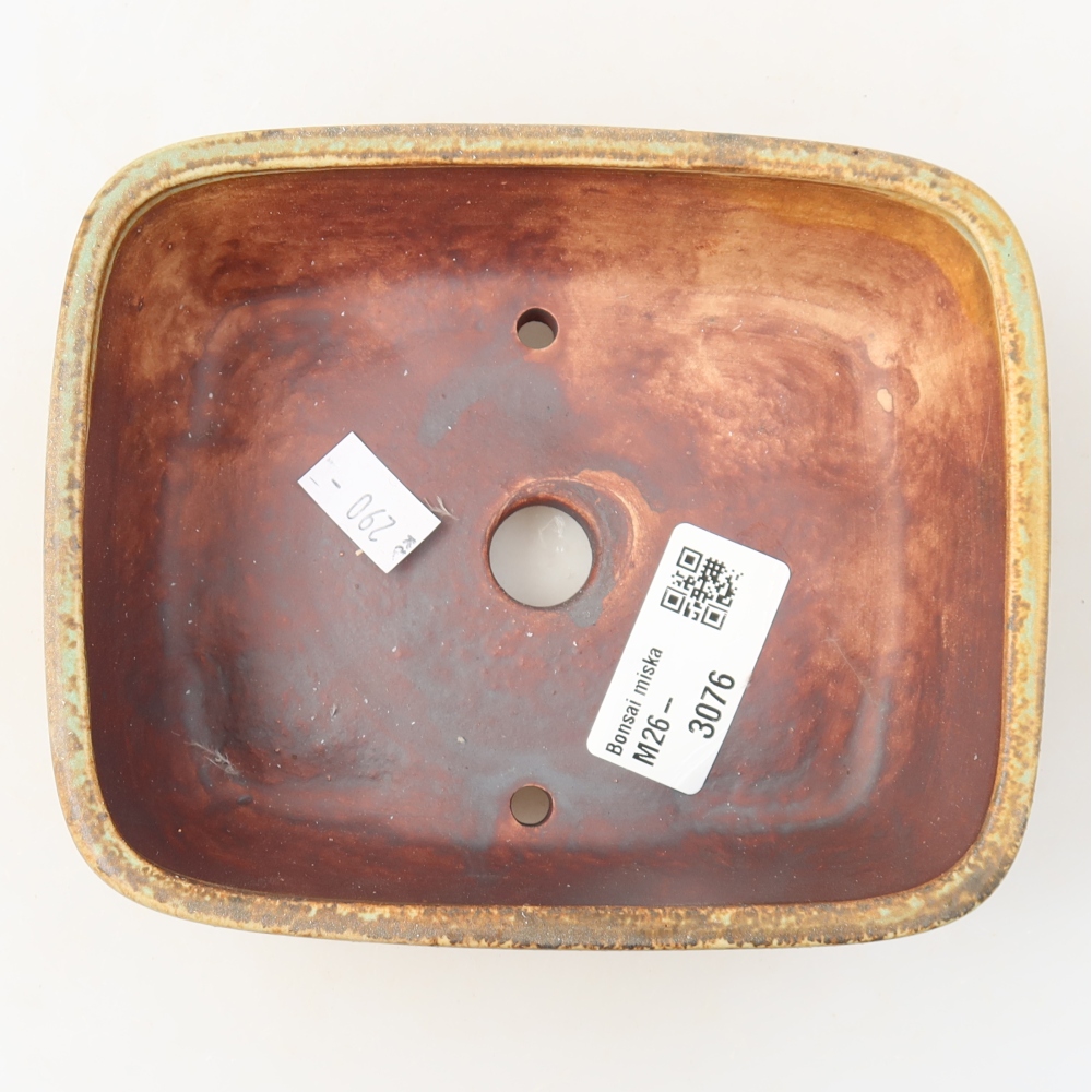 Keramik-Bonsai-Schale, 14 x 11,5 x 4,5 cm, Farbe: grün