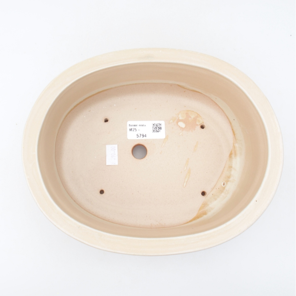 Bonsaischale aus Keramik 23 x 19,5 x 7 cm, Farbe beige