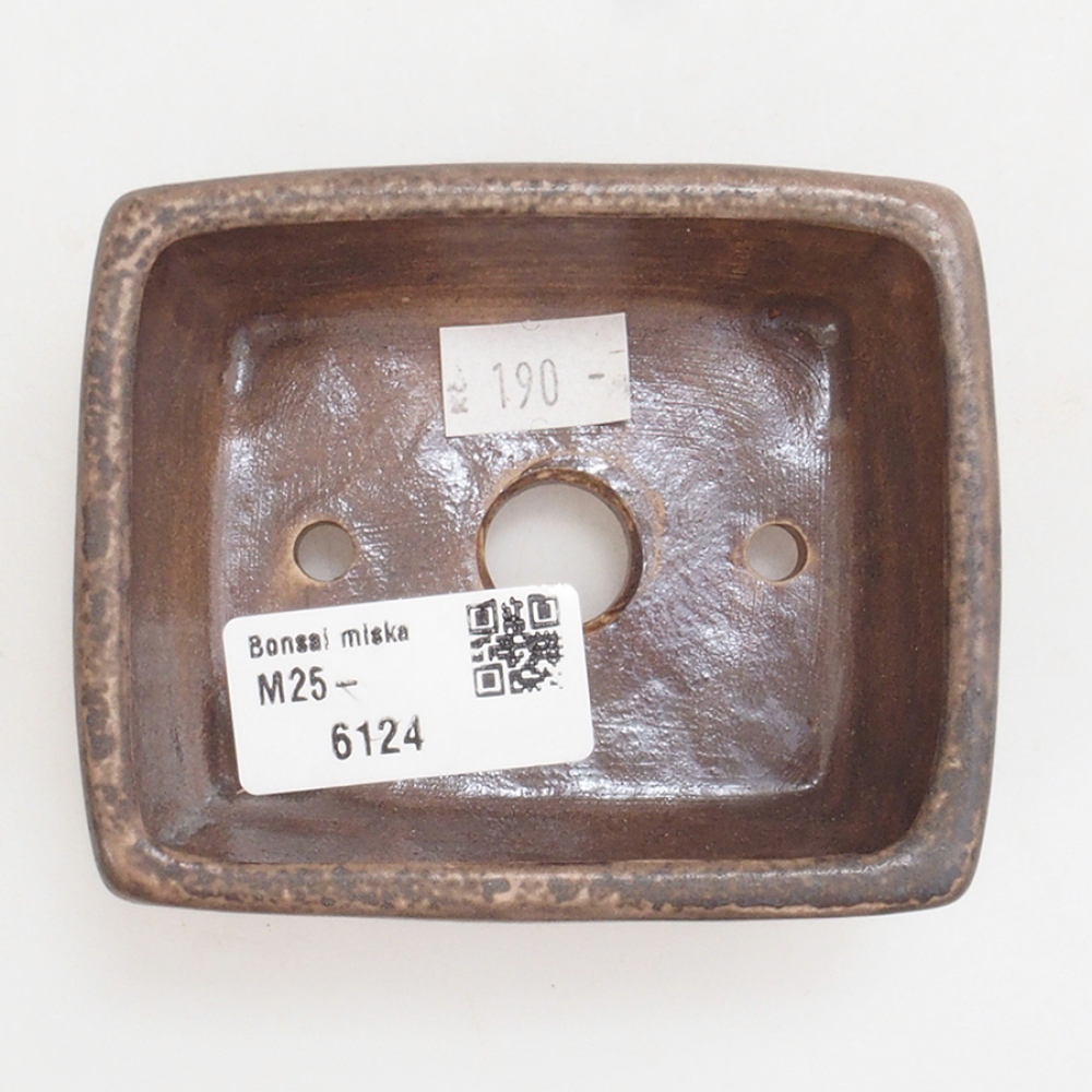 Bonsaischale aus Keramik 10 x 8,5 x 4 cm, braun