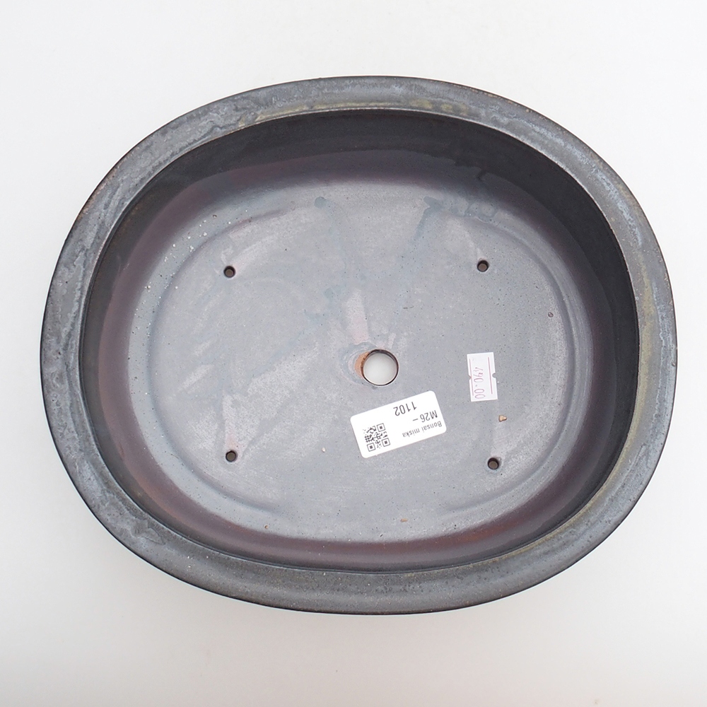 Bonsaischale aus Keramik 25 x 20,5 x 8 cm, metallfarben