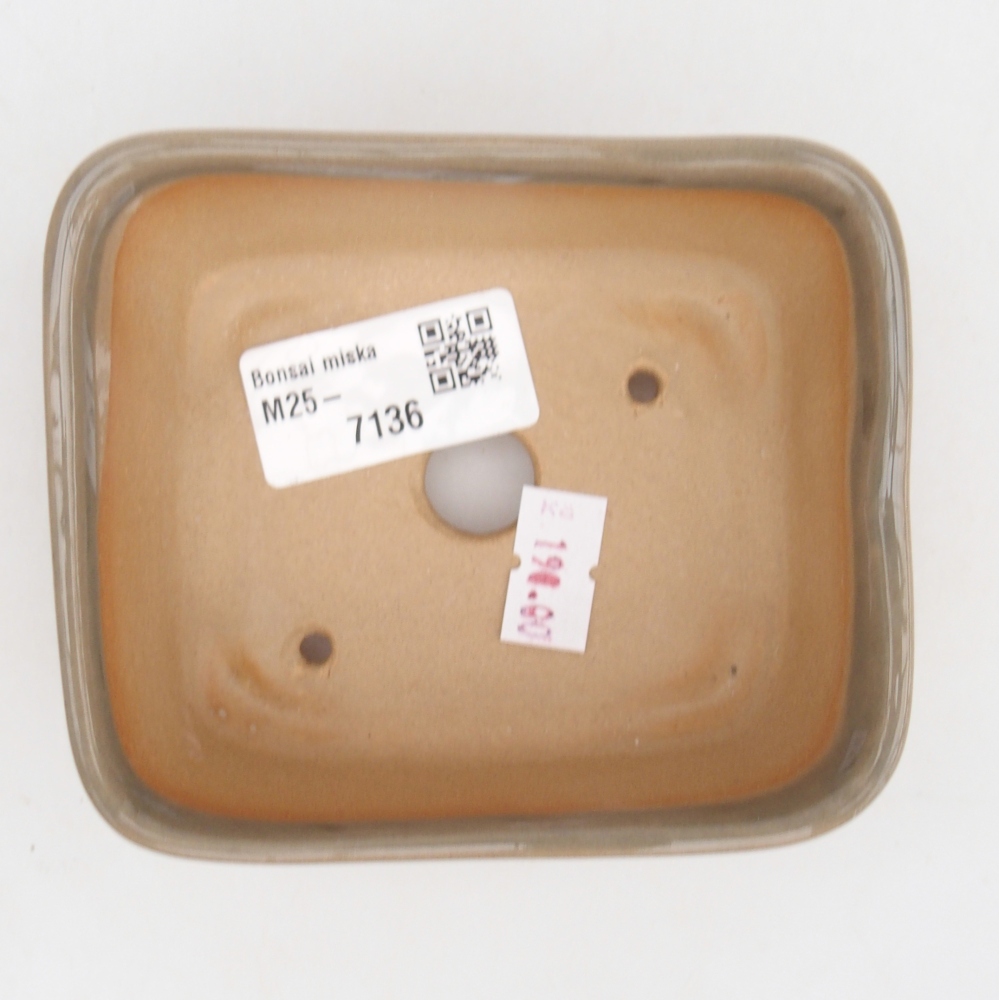 Bonsaischale aus Keramik 10,5 x 8,5 x 4 cm, grau