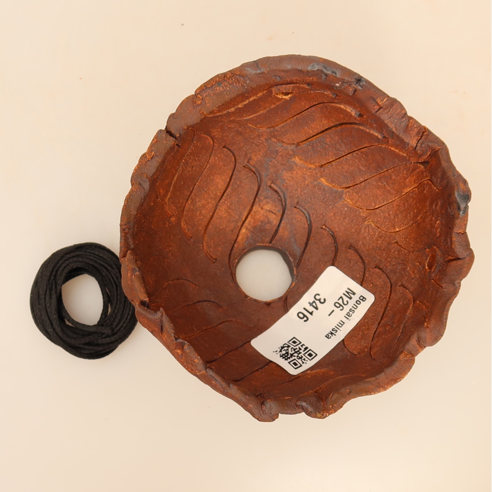 Keramikschale für Kokedama, 10 x 10 x 6,5 cm, Farbe: Braun