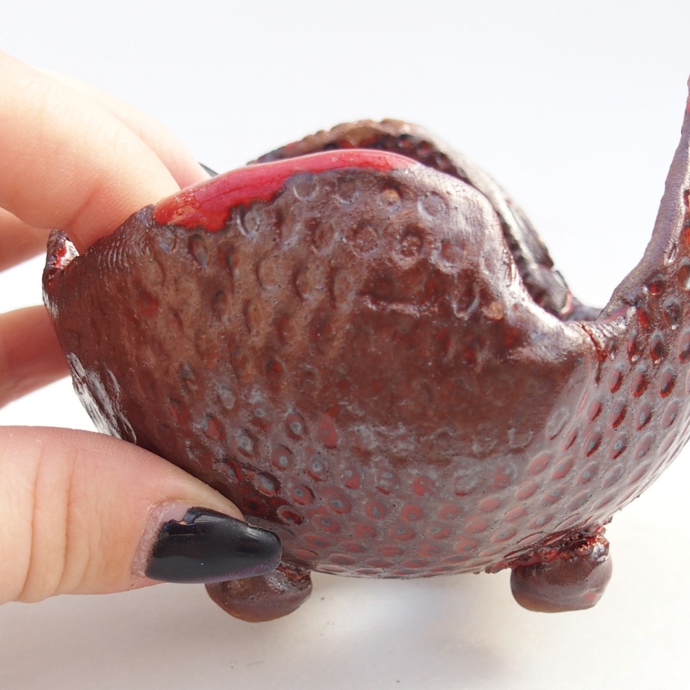 Keramische Schale 9,5 x 9 x 7,5 cm , Farbe braun