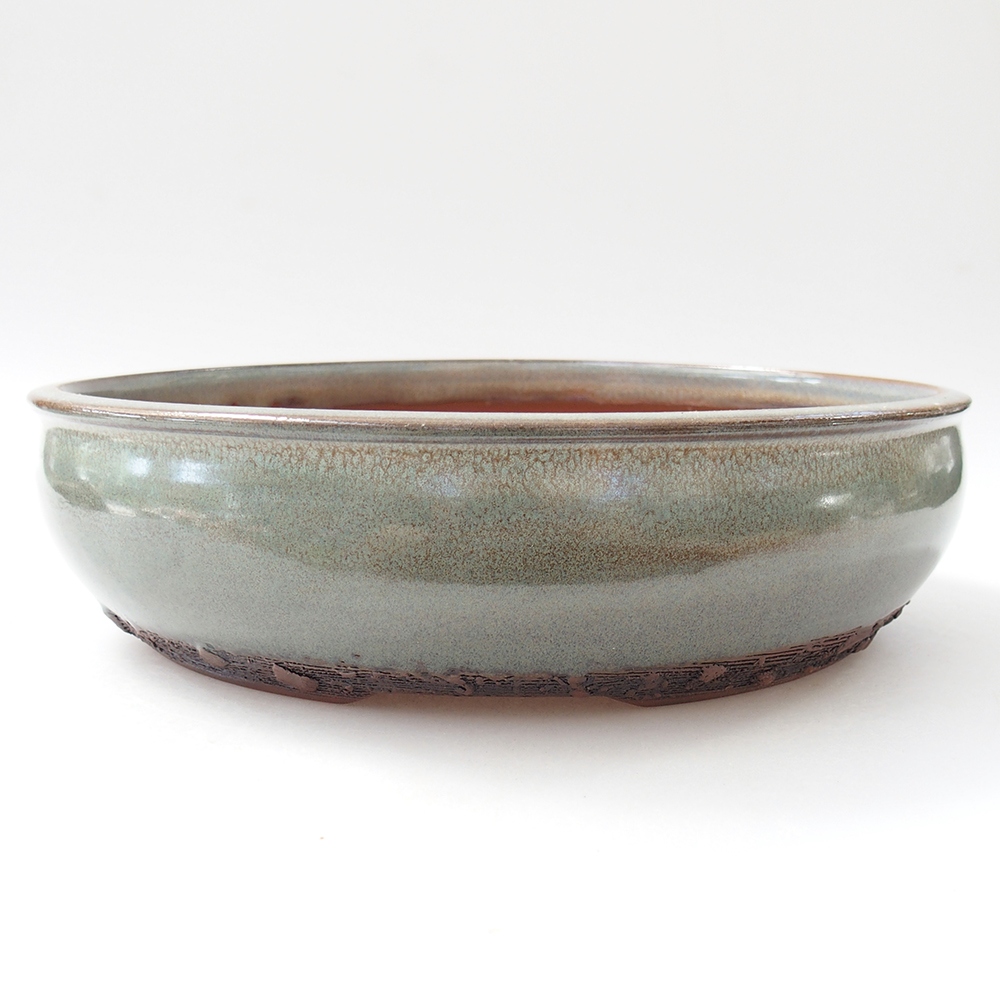 Bonsaischale aus Keramik 24,5 x 24,5 x 6,5 cm, grün