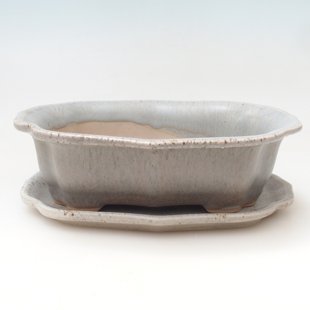 Bonsaischale + Untertasse H51 - 18x14x5 cm - beige