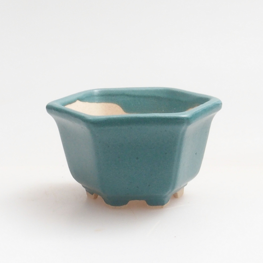 Bonsaischale aus Keramik 6,5 x 5,5 x 4 cm, Farbe blau
