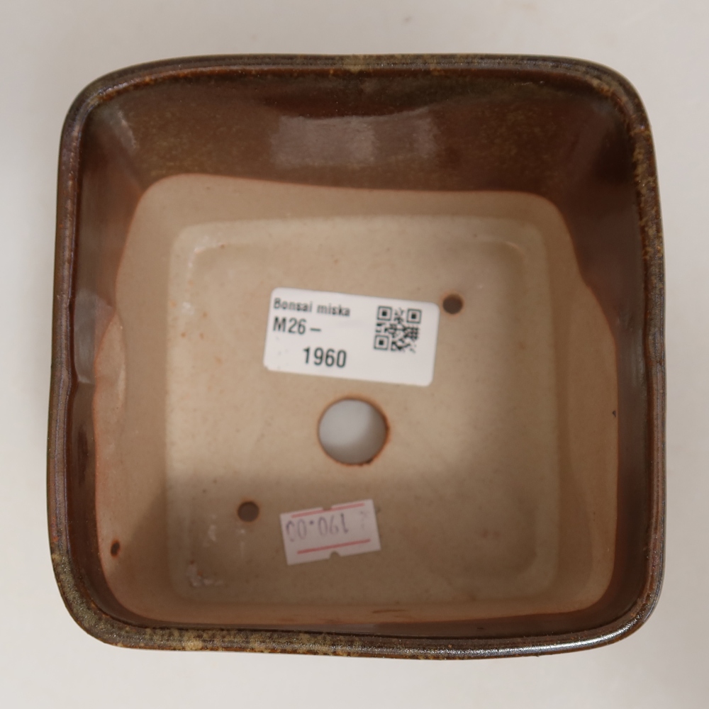 Keramik-Bonsai-Schale 10 x 10 x 8,5 cm, Farbe: braun