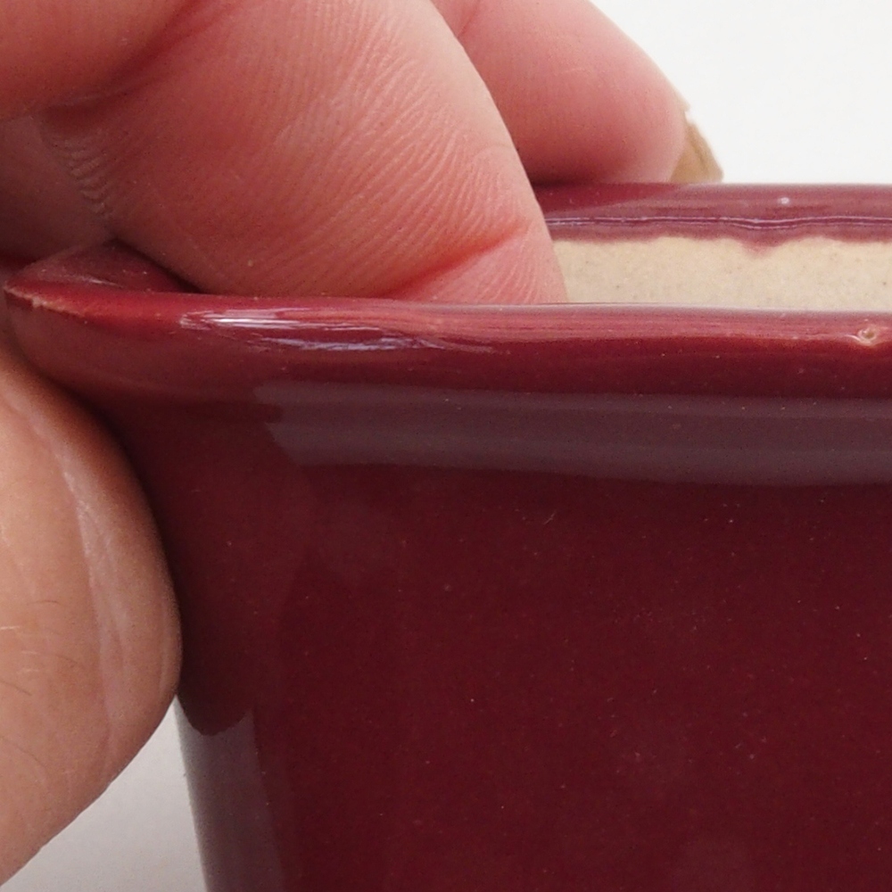 Mini-Bonsaischale 6 x 6 x 4,5 cm, bordeauxrot