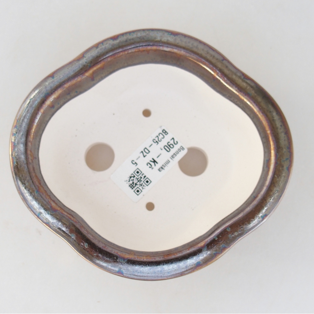 Bonsaischale aus Keramik 13 x 12 x 5 cm, goldfarben