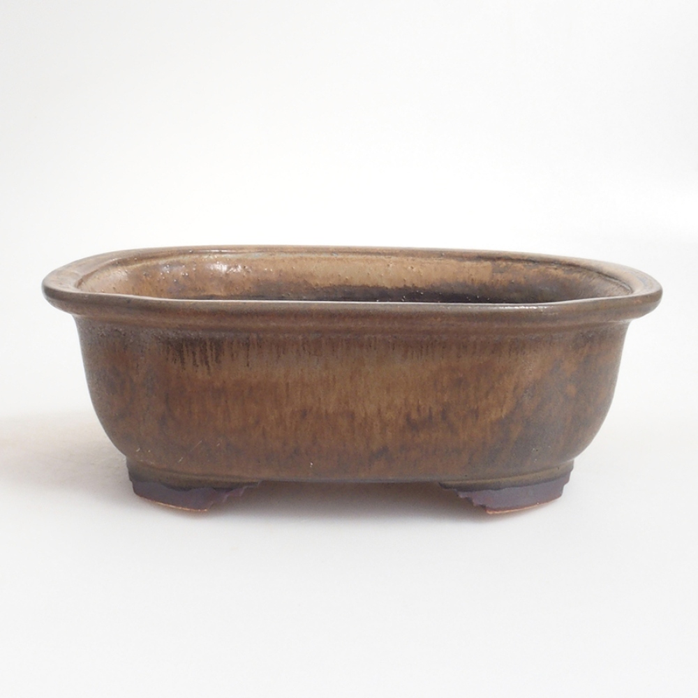 Bonsaischale aus Keramik 10 x 8,5 x 4 cm, braun