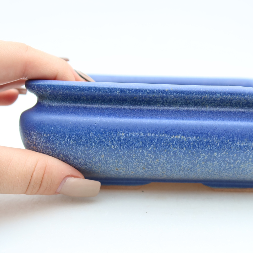 Bonsaischale aus Keramik 15,5 x 15,5 x 6 cm, Farbe blau