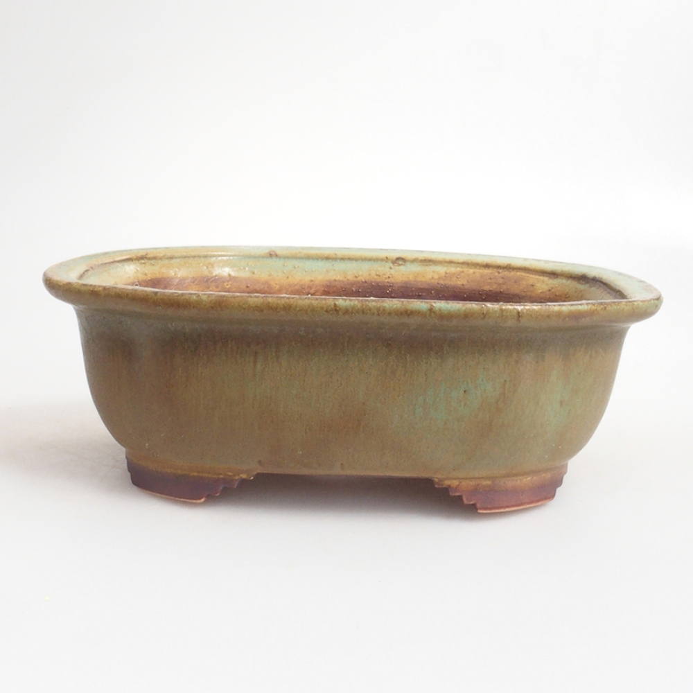 Bonsaischale aus Keramik 10 x 8,5 x 4 cm, braun