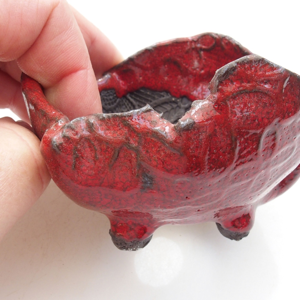 Keramikschale 8 x 7,5 x 5,5 cm , Farbe rot