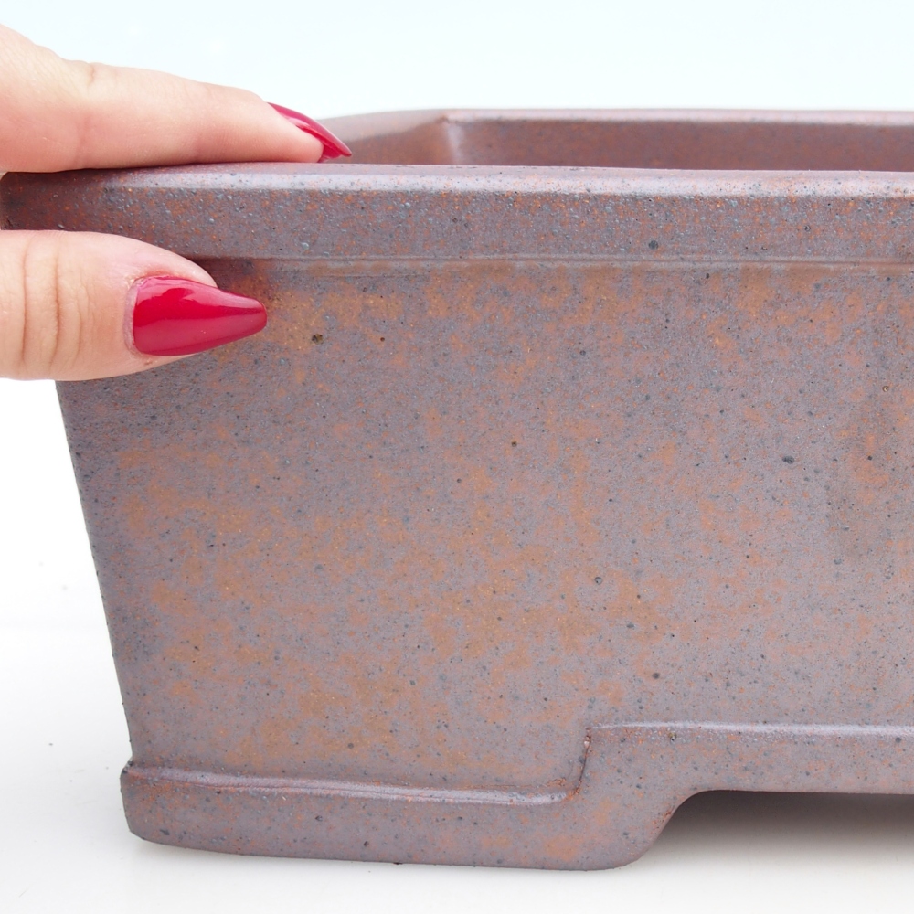 Bonsaischale aus Keramik 35,5 x 27 x 11 cm, metallfarben