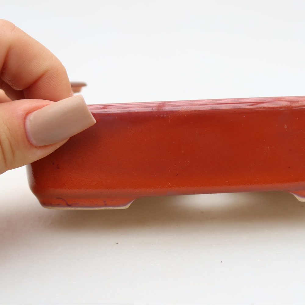 Bonsaischale aus Keramik 12,5 x 9 x 3,5 cm, orange