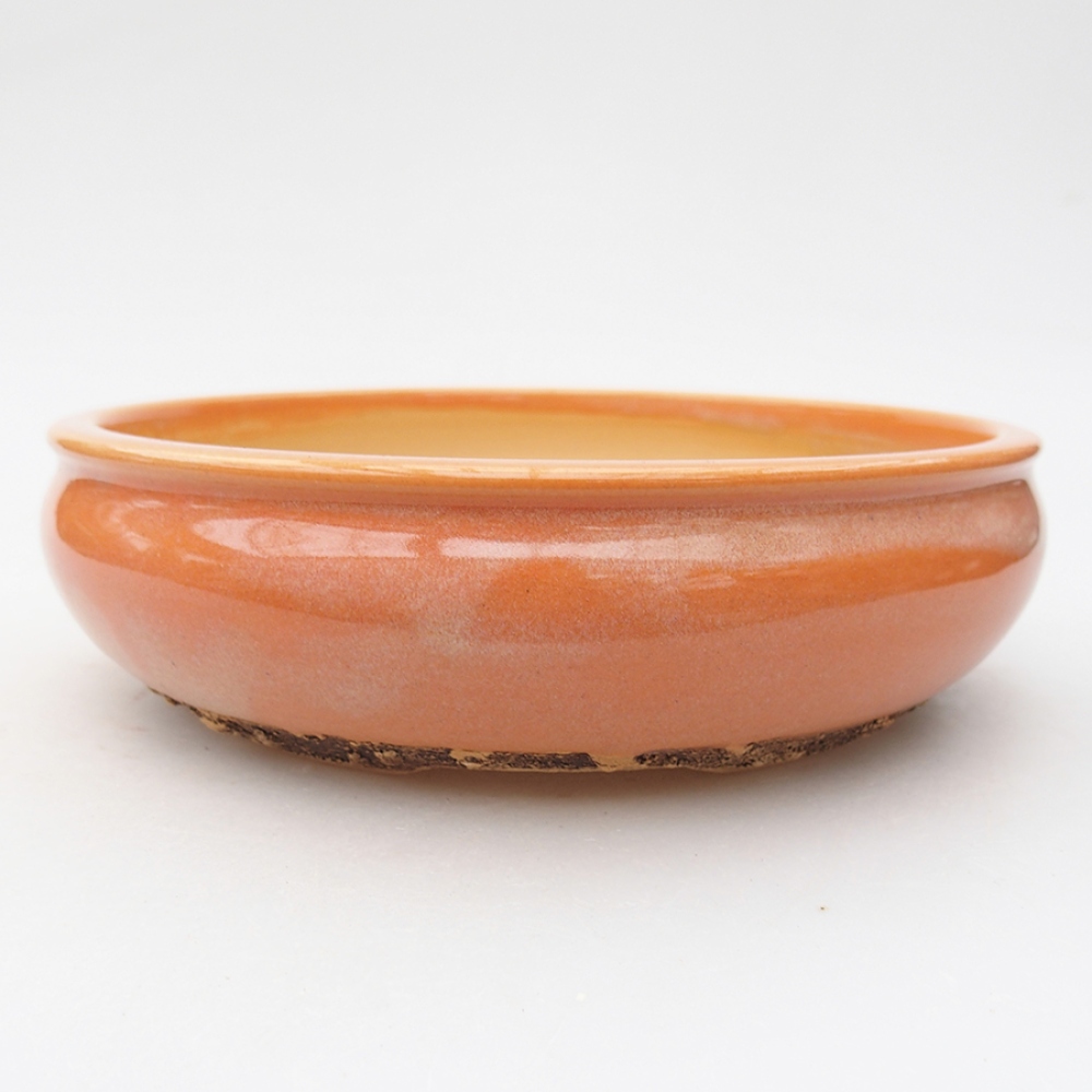 Bonsaischale aus Keramik 17,5 x 17,5 x 5 cm, orange