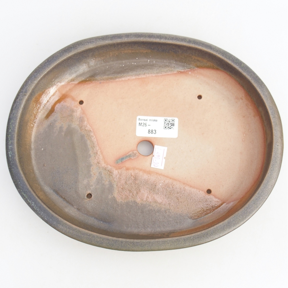 Bonsaischale aus Keramik 24,5 x 20 x 4 cm, grün-grau