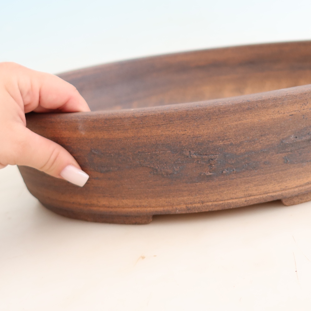 Keramik-Bonsai-Schale, 38 x 30,5 x 8,5 cm, Farbe: braun