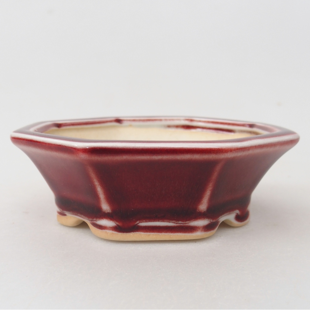 Mini-Bonsaischale 11 x 10 x 3,5 cm, Farbe rot