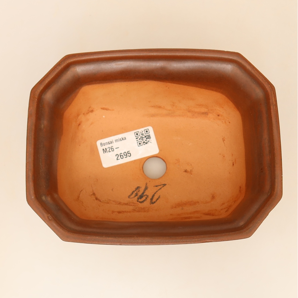 Keramikschale  15 x 12 x 7 cm, Farbe: braun