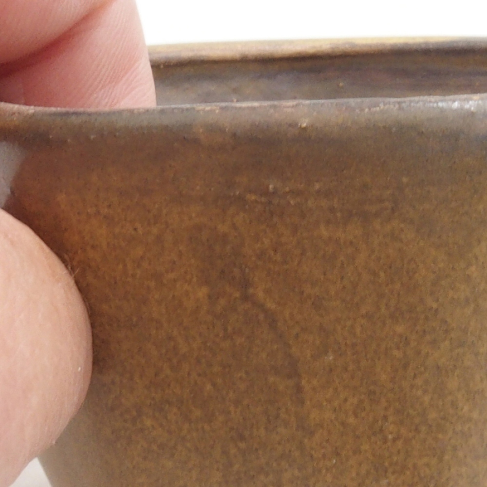 Bonsaischale aus Keramik 10 x 8,5 x 4 cm, braun