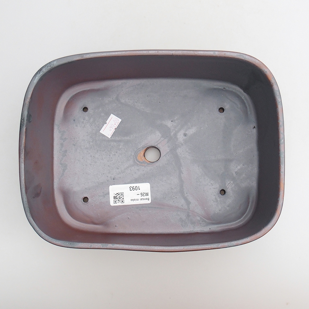 Bonsaischale aus Keramik 23 x 17 x 7,5 cm, metallfarben