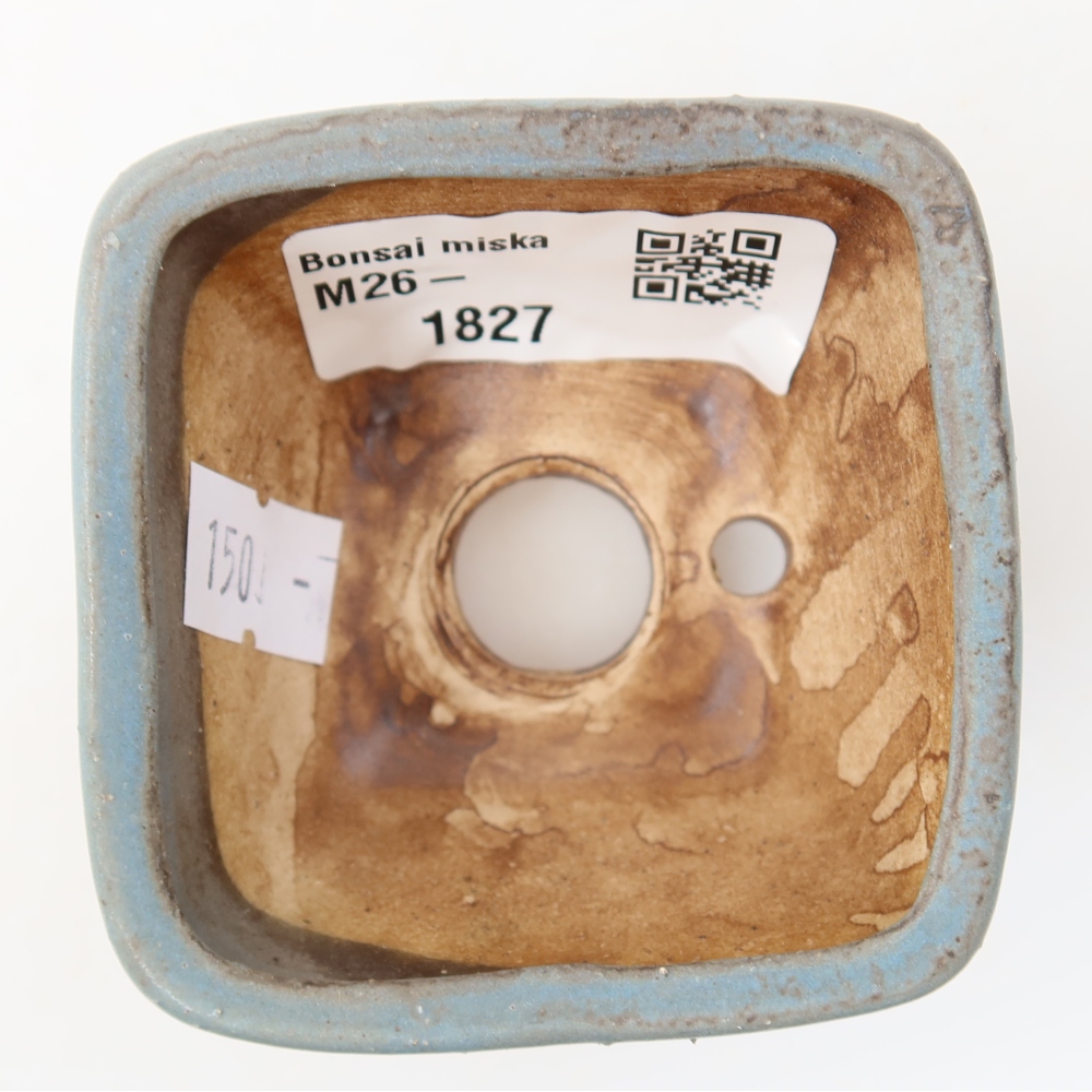 Keramik-Bonsai-Schale, 6 x 6 x 4 cm, Farbe: Blau