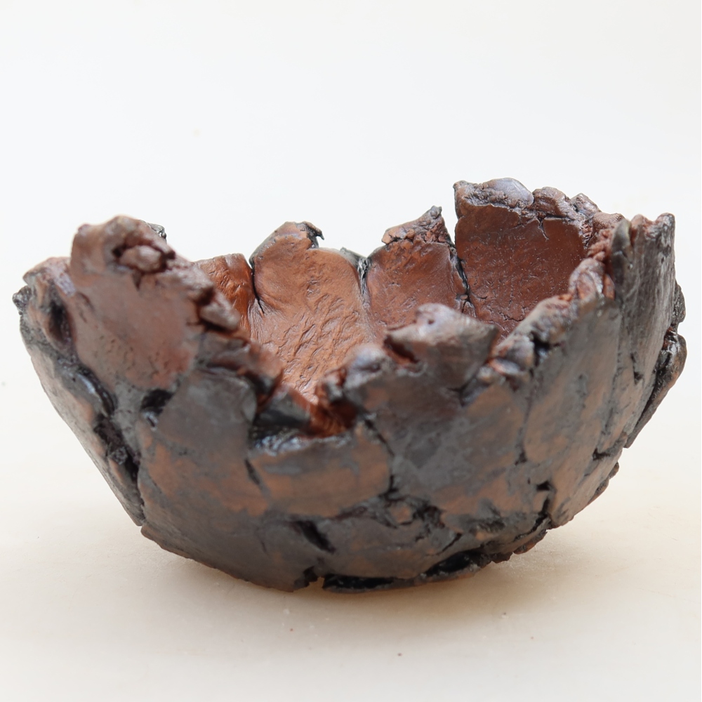 Keramikschale 11 x 11 x 7 cm, Farbe: braun